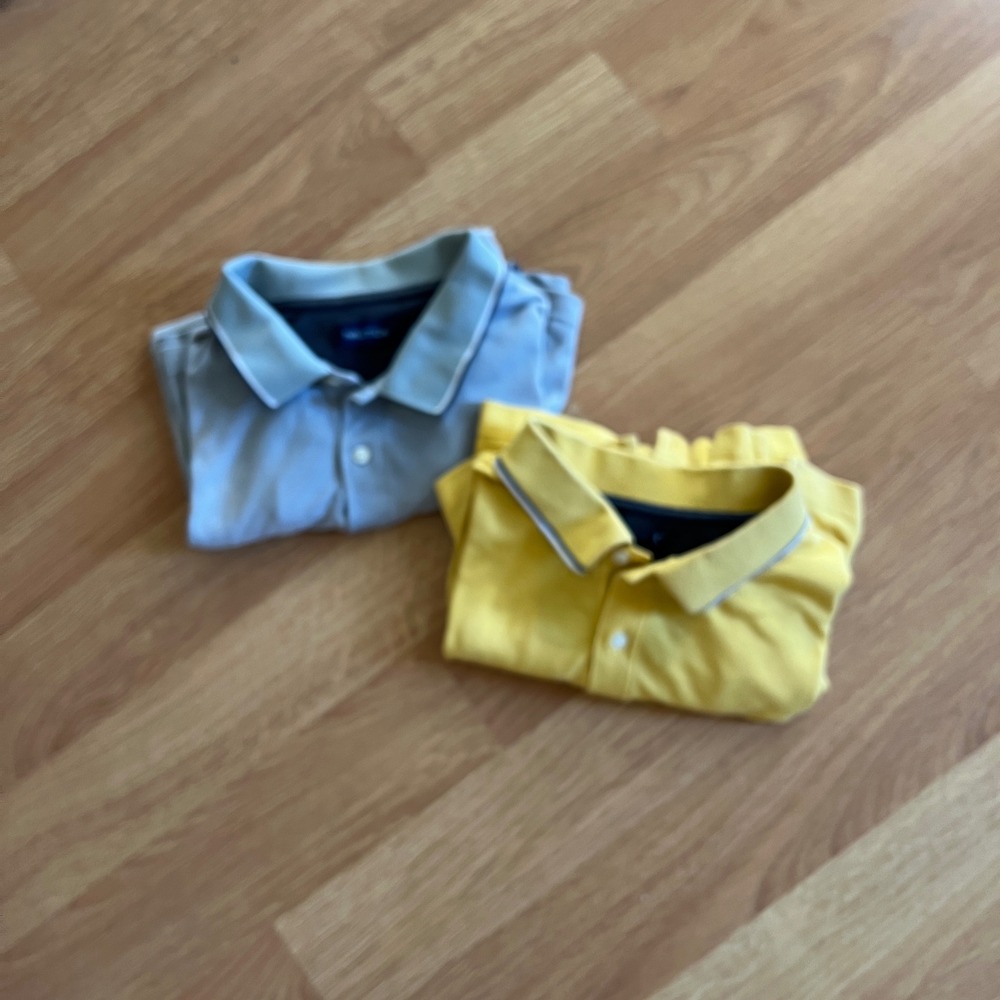 Lot of 2 Nautica Mens XXL Polo Shirts Short Sleeve Blue Yellow Pique Cotton